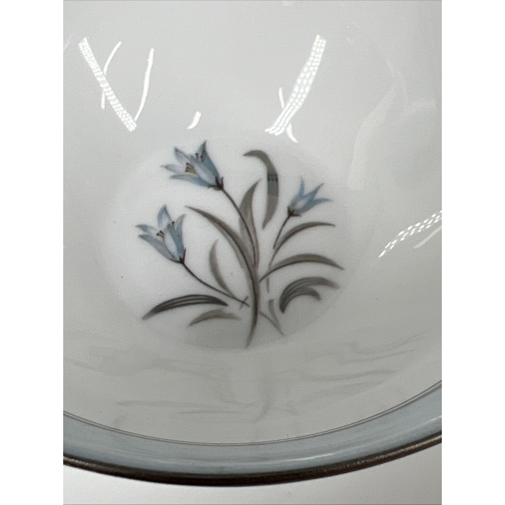 Noritake Bluebell 5558 Tea Cups & Saucers Set of 2 Japan Platinum Trim Excellent - Picture 4 of 13